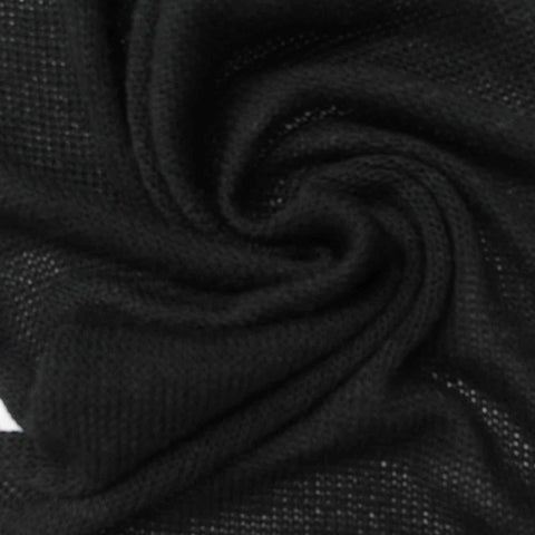 Viscose Polyester Stretch Chunky Knit Fabric, 164 gsm, 180 cm — Black