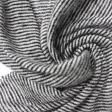 Black Horizontal-Stripe Chunky Knit, Viscose-Poly
