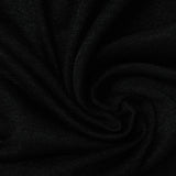 Polyester Stretch Chunky Knit Fabric, 193 gsm, 160 cm — Black
