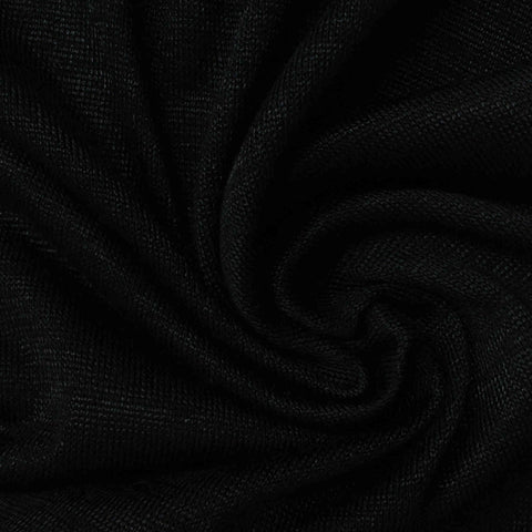Polyester Stretch Chunky Knit Fabric, 193 gsm, 160 cm — Black