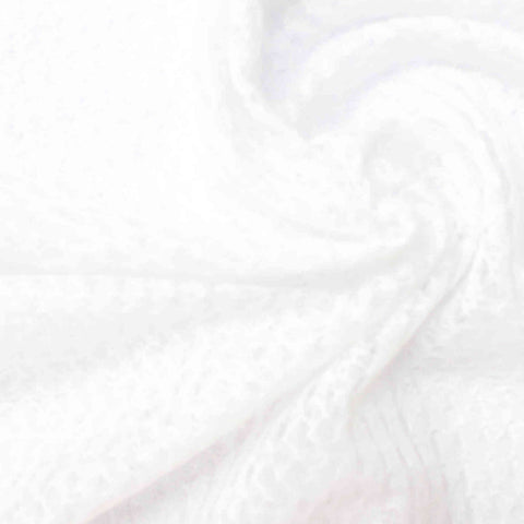 100% Polyester Chunky Knit Fabric, 65 gsm, 162 cm — White