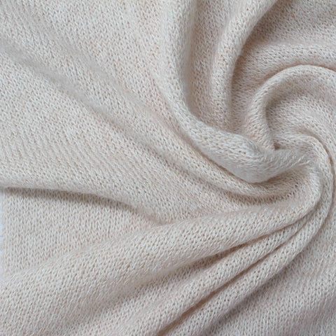 Viscose Polyester Stretch Chunky Knit Fabric, 142 gsm, 180 cm — Beige