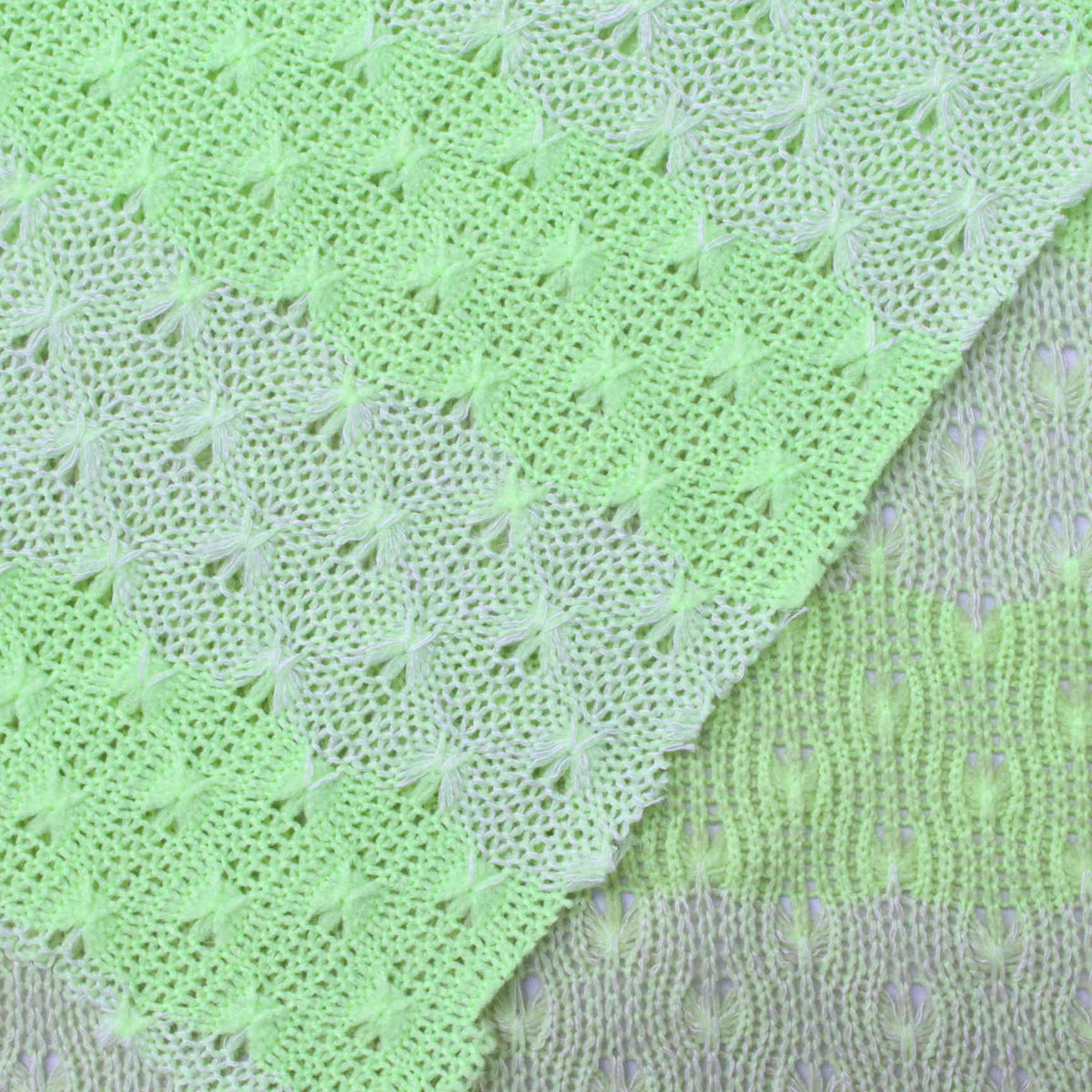 Jacquard Viscose Polyester Chunky Knit Fabric, 165 gsm, 155 cm — Green