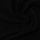 Brushed Polyester Viscose Stretch Chunky Knit Fabric, 214 gsm, 190 cm — Black