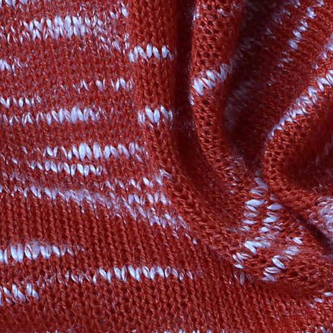 Red Marl Chunky Knit, Poly-Viscose, 165 gsm