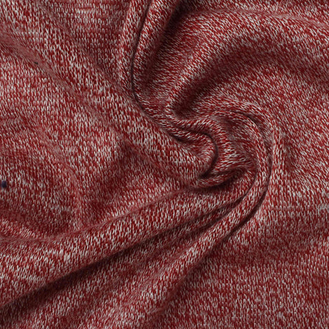 Red Marl Chunky Knit, Poly-Cotton, 191 gsm