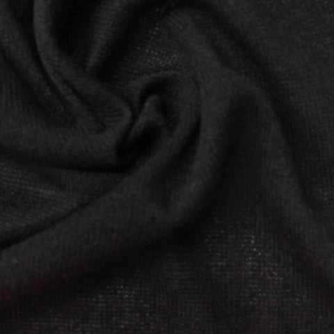 Polyester Stretch Chunky Knit Fabric, 160 gsm, 152 cm — Black