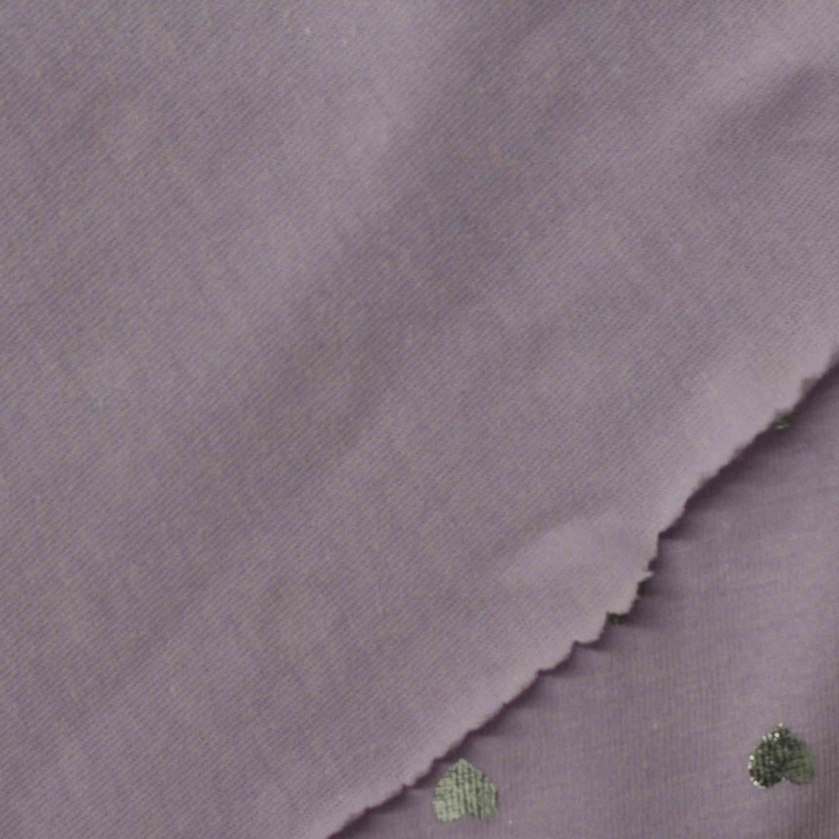 Purple Hearts Jersey Knit, Cotton-Poly