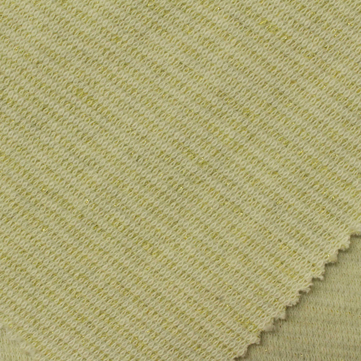 Cotton Metallic Stretch Chunky Knit Fabric, 215 gsm, 160 cm — Green