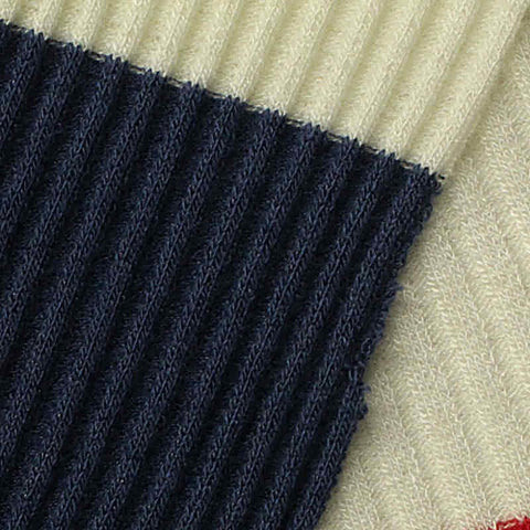 Navy Stripes Rib Knit, Viscose, 200 gsm