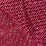 Polyester Metallic Stretch Chunky Knit Fabric, 180 gsm, 153 cm — Pink — texture