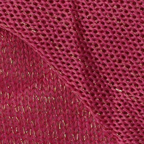 Polyester Metallic Stretch Chunky Knit Fabric, 180 gsm, 153 cm — Pink