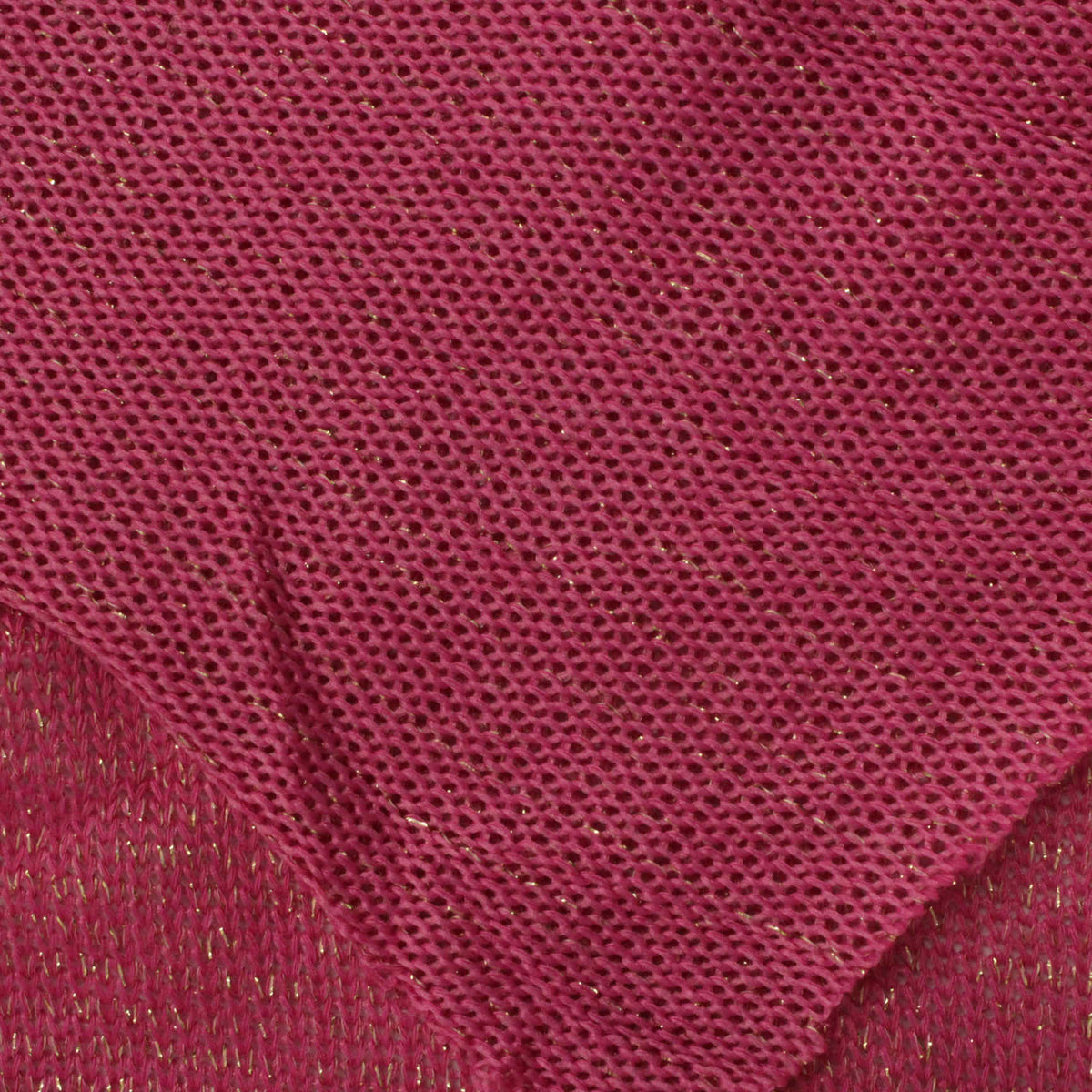 Polyester Metallic Stretch Chunky Knit Fabric, 180 gsm, 153 cm — Pink