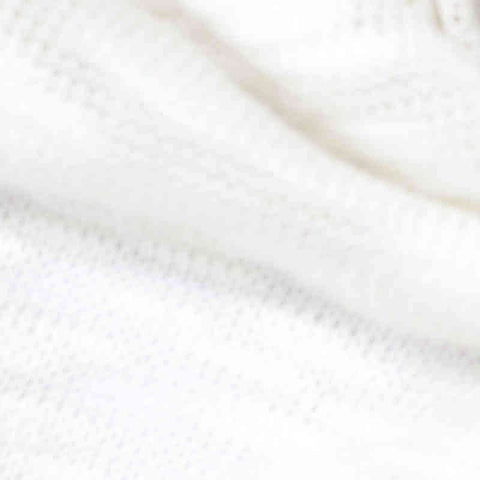 Slub Polyester Stretch Chunky Knit Fabric, 235 gsm, 152 cm — White