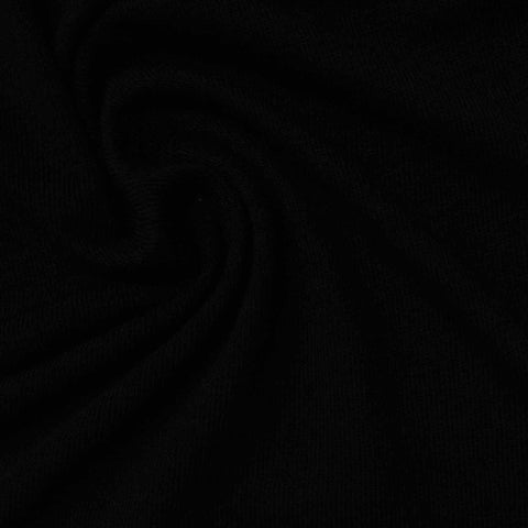 Jersey Knit Fabric, 130 gsm, 175 cm — Black