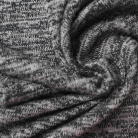 Light Grey Heathered-Marl Chunky Knit, Poly-Viscose, 185 gsm, 150 cm, ref EF-222715