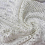 Polyester Viscose Chunky Knit Fabric, 140 gsm, 150 cm — White