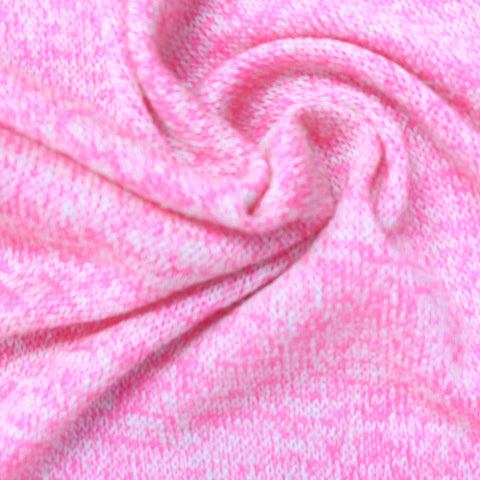 Pink Marl Chunky Knit, Viscose-Poly, 155 gsm