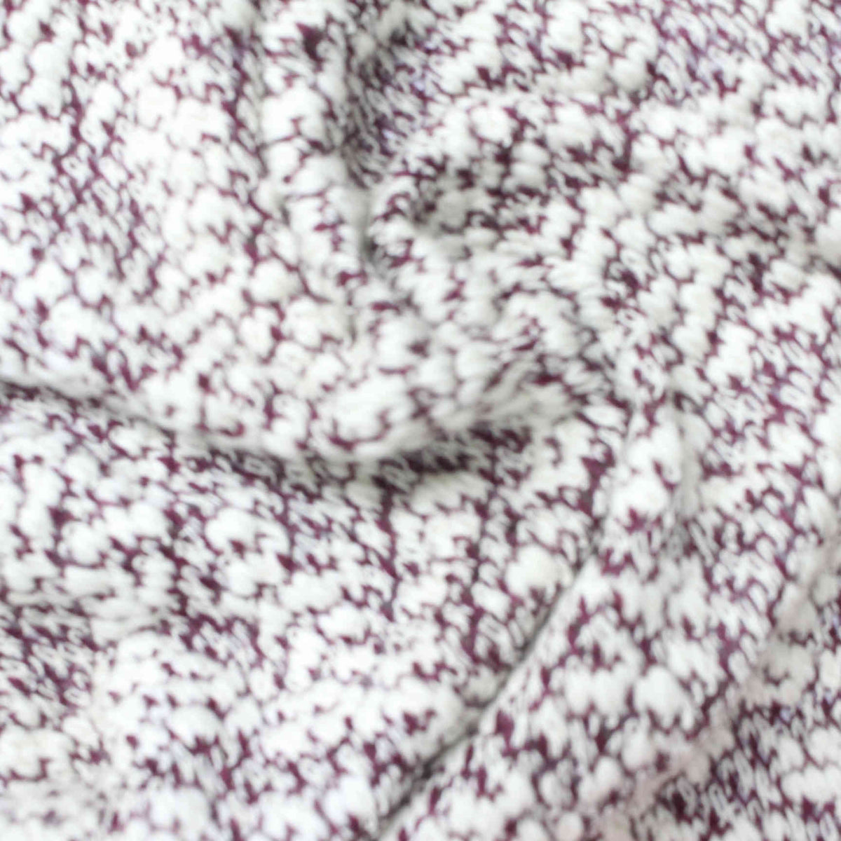 White Marl Chunky Knit, Cotton-Poly, 255 gsm