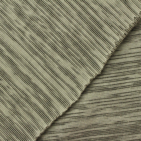 Grey Stripe Jersey Knit, Viscose-Poly