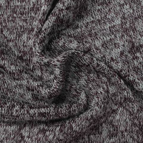 Dark Red Marl Chunky Knit, Viscose-Poly, 150 gsm
