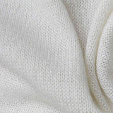 Polyester Cotton Stretch Chunky Knit Fabric, 190 gsm, 150 cm — White — texture
