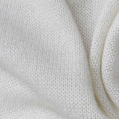 Polyester Cotton Stretch Chunky Knit Fabric, 190 gsm, 150 cm — White