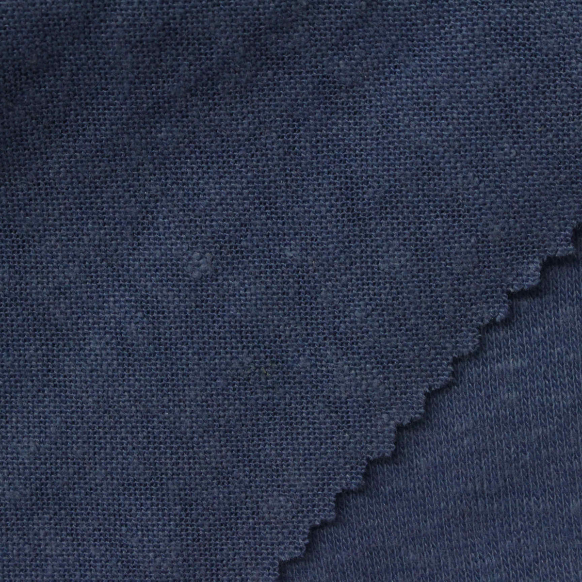 Dark Blue Heathered-Marl Jersey Knit, Cotton-Poly