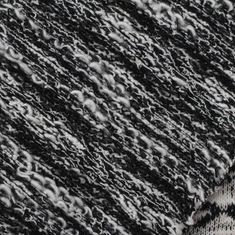 Black Marl Chunky Knit, Cotton-Poly, 280 gsm, 150 cm
