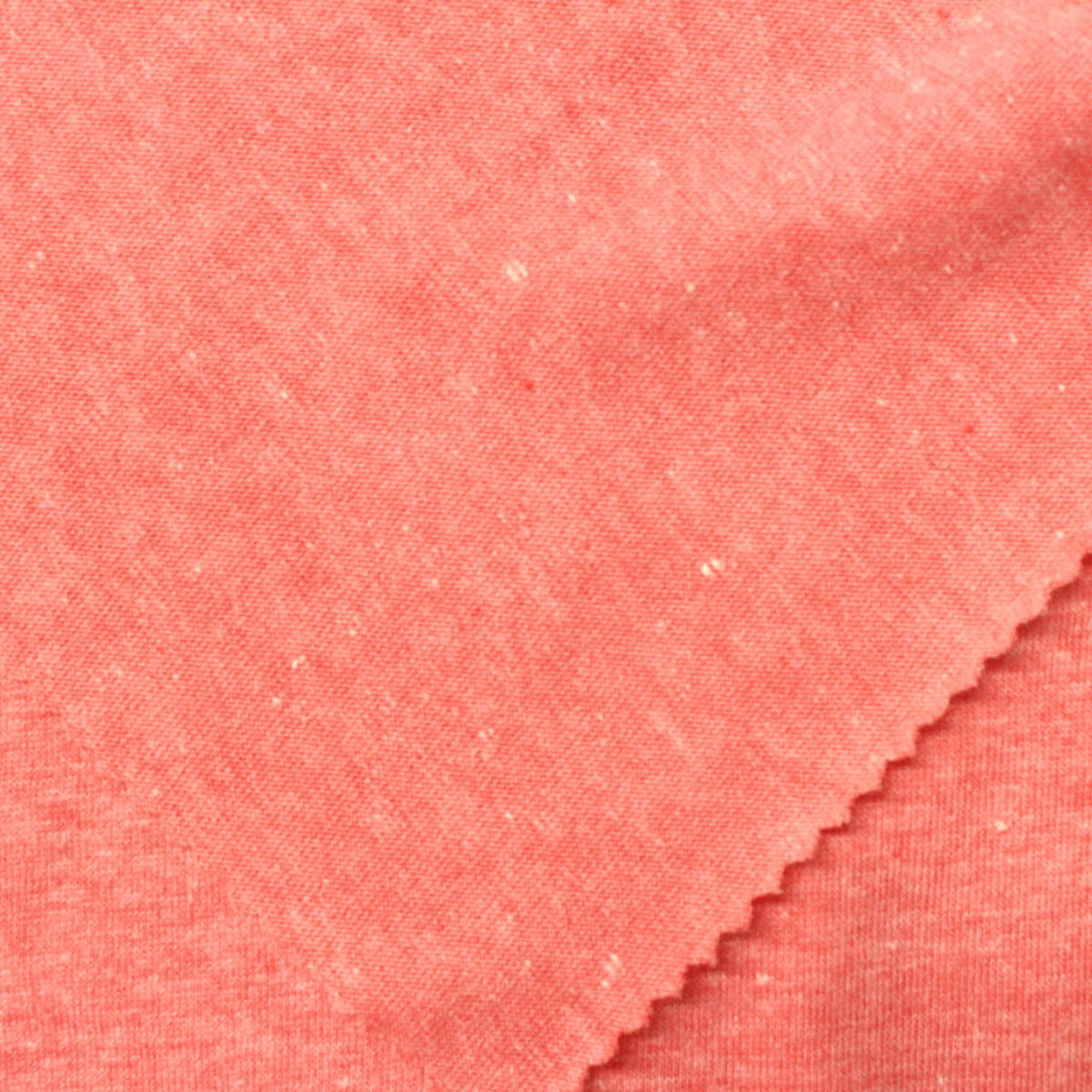 Coral Marl Jersey Knit, Poly-Cotton, 175 gsm