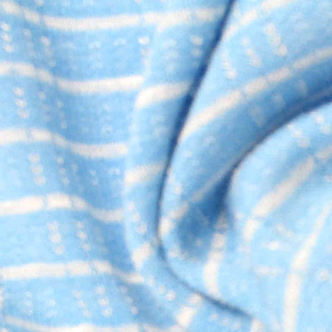 White Horizontal-Stripe Chunky Knit, Poly-Viscose, 135 gsm