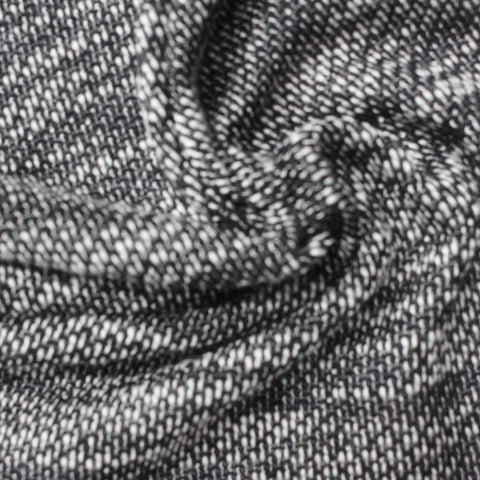 Black Marl Chunky Knit, Poly-Cotton, 215 gsm