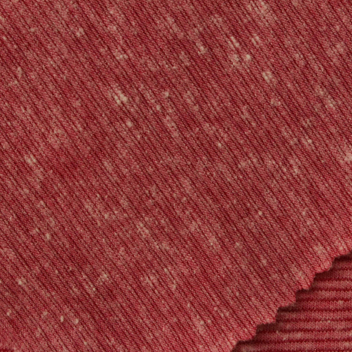 Red Marl Jersey Knit, Cotton-Poly, 182 gsm