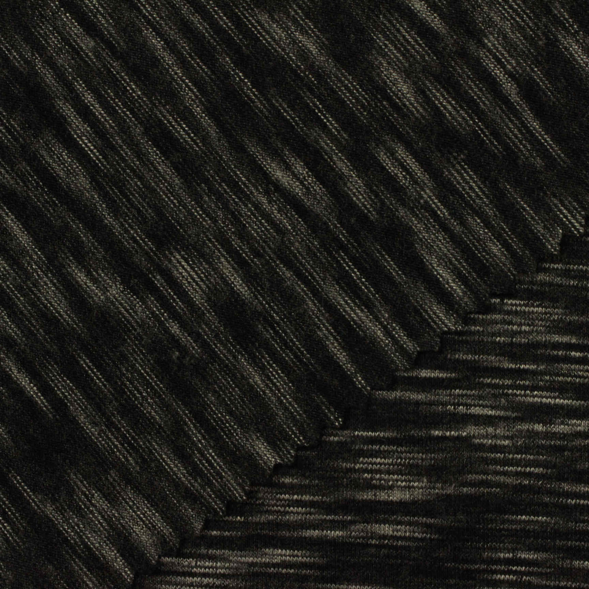 Dark Grey Heathered-Marl Jersey Knit, Polyester, 201 gsm