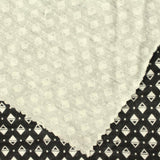 White Geometric-Square Jersey Knit, Viscose