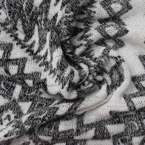 Black Abstract Jacquard, Poly-Viscose, 150 gsm