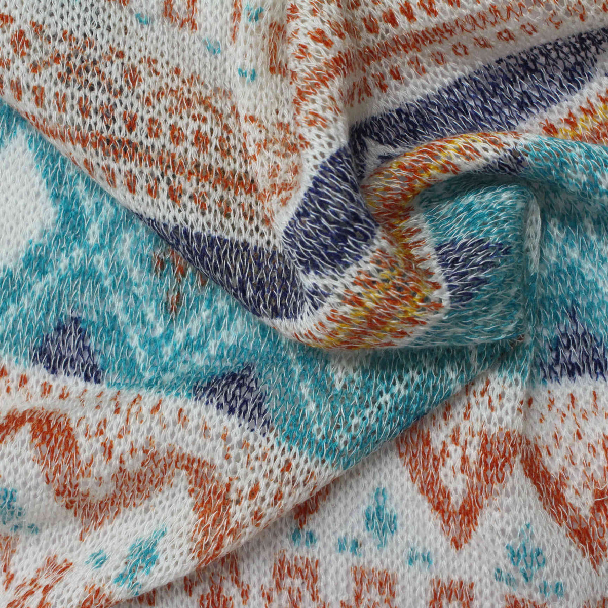 Orange Geometric Knit, Polyester