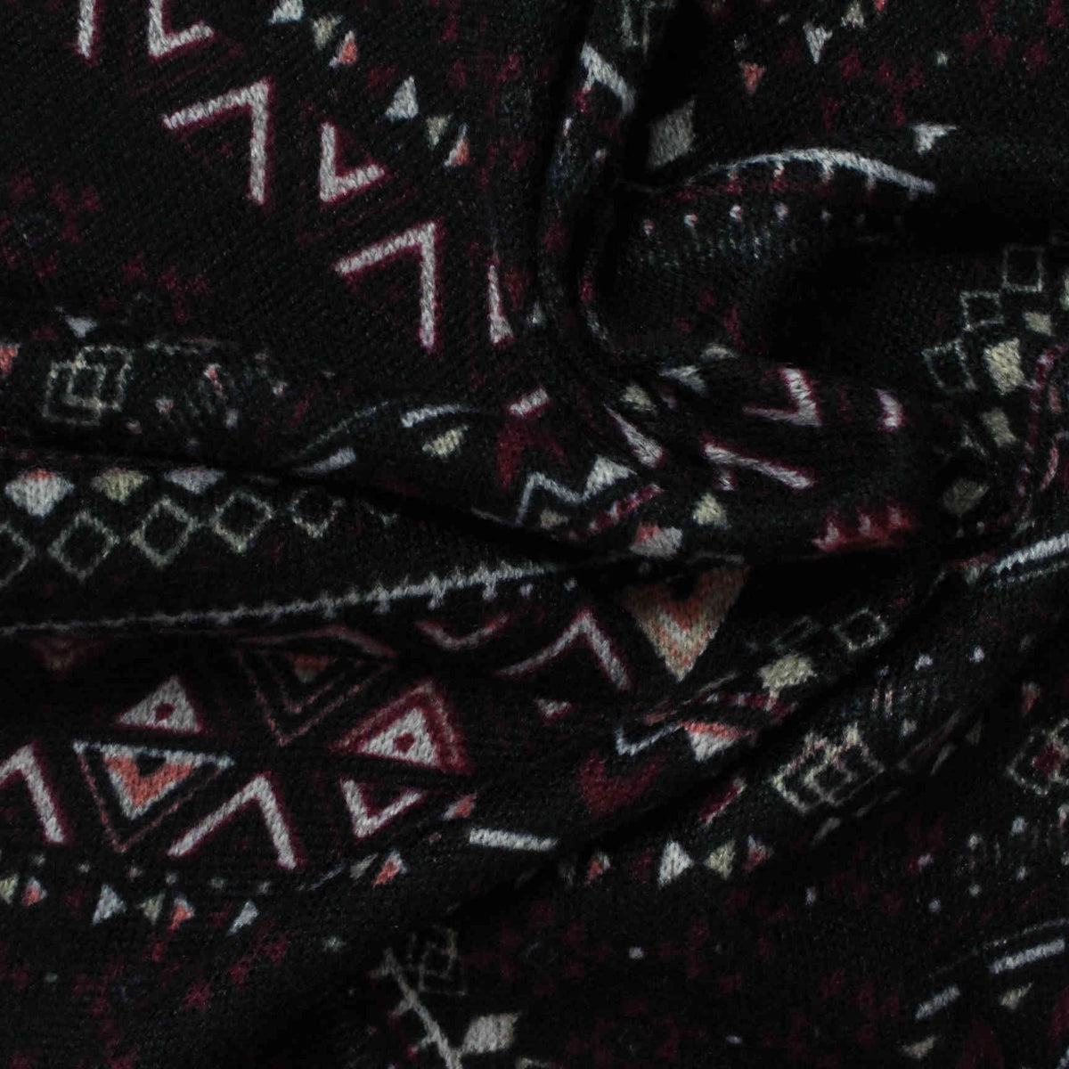 Black Geometric Knit, 180 gsm