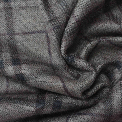 Grey Plaid Knit