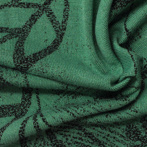 Printed Knit Fabric, 270 gsm, 160 cm — Green