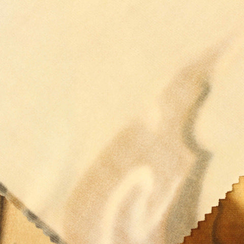 Printed Polyester Stretch Linen-Look Fabric, 215 gsm, 155 cm — Khaki