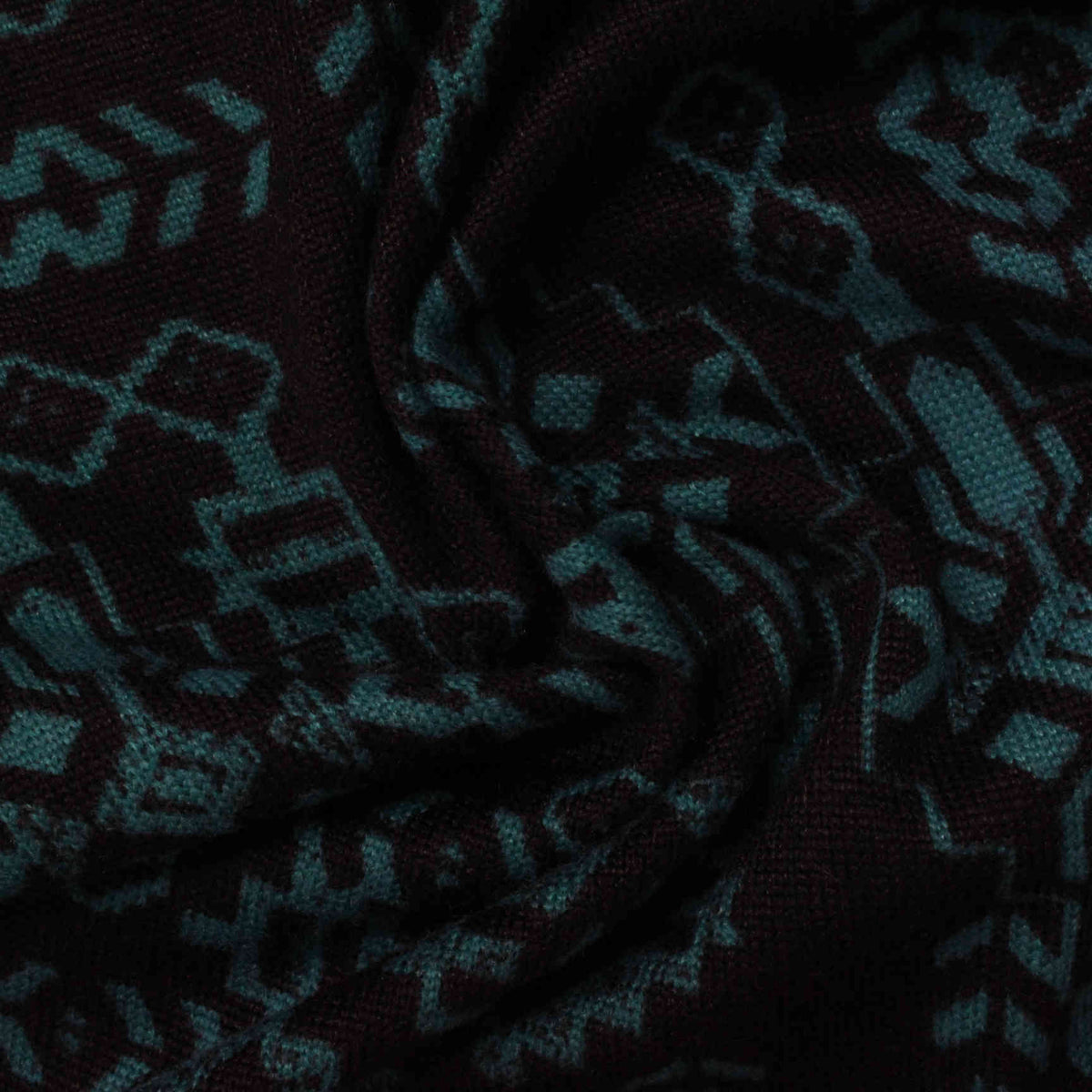 Teal Abstract Chunky Knit