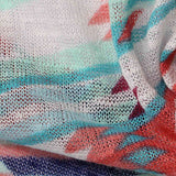 Blue Abstract-Brushstroke Knit, Polyester — texture