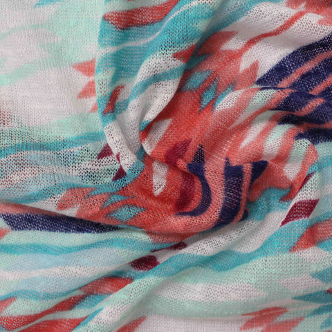 Blue Abstract-Brushstroke Knit, Polyester