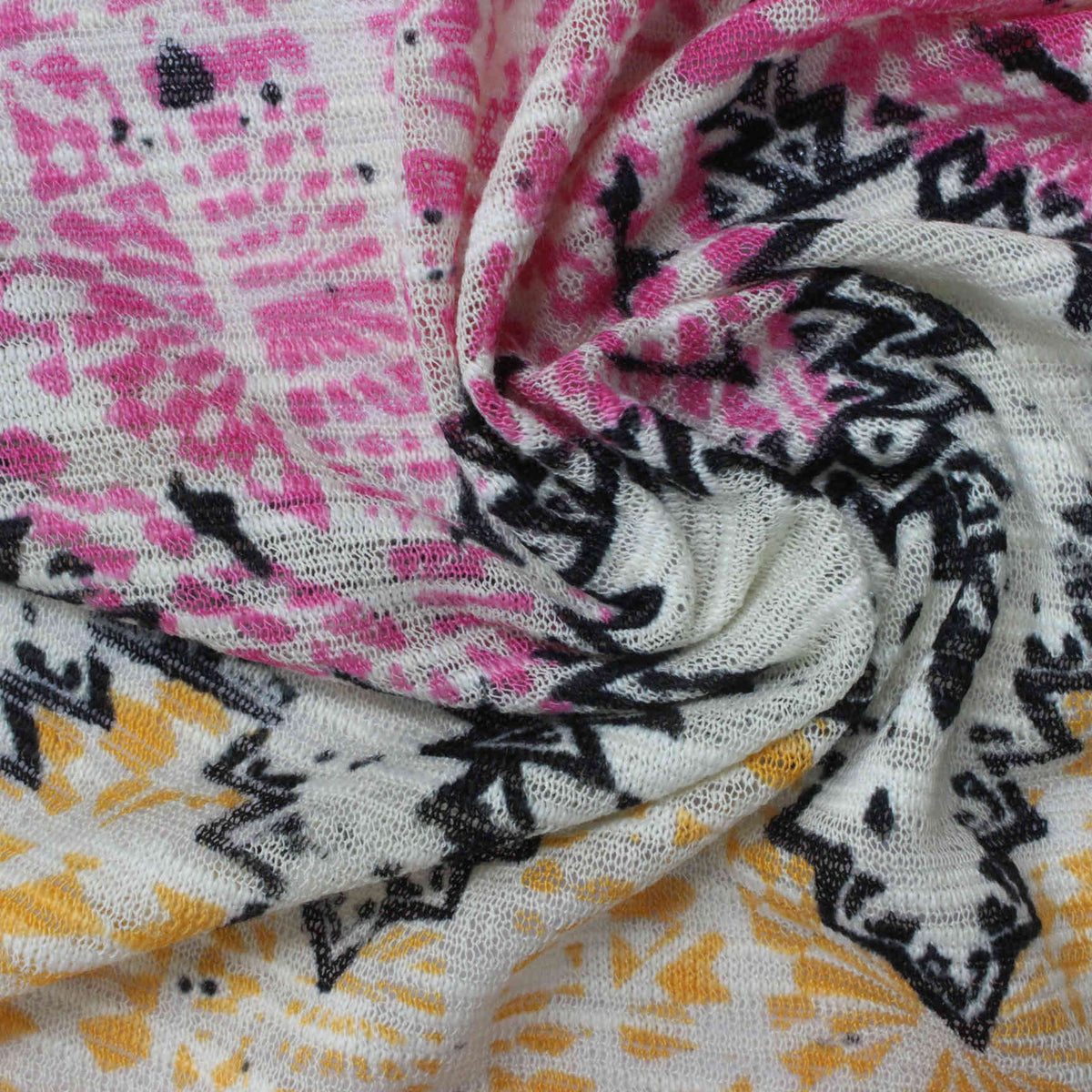 Pink Abstract Knit, Polyester, 150 gsm