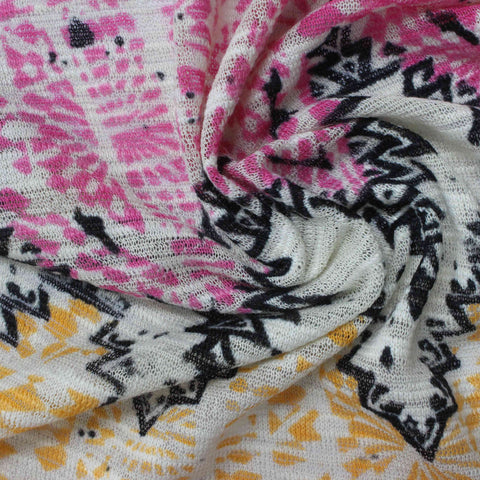 Pink Abstract Knit, Polyester, 150 gsm