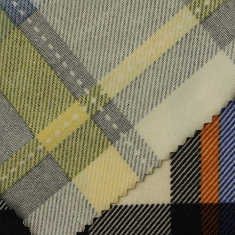 Yellow Bold-Plaid Knit, Polyester
