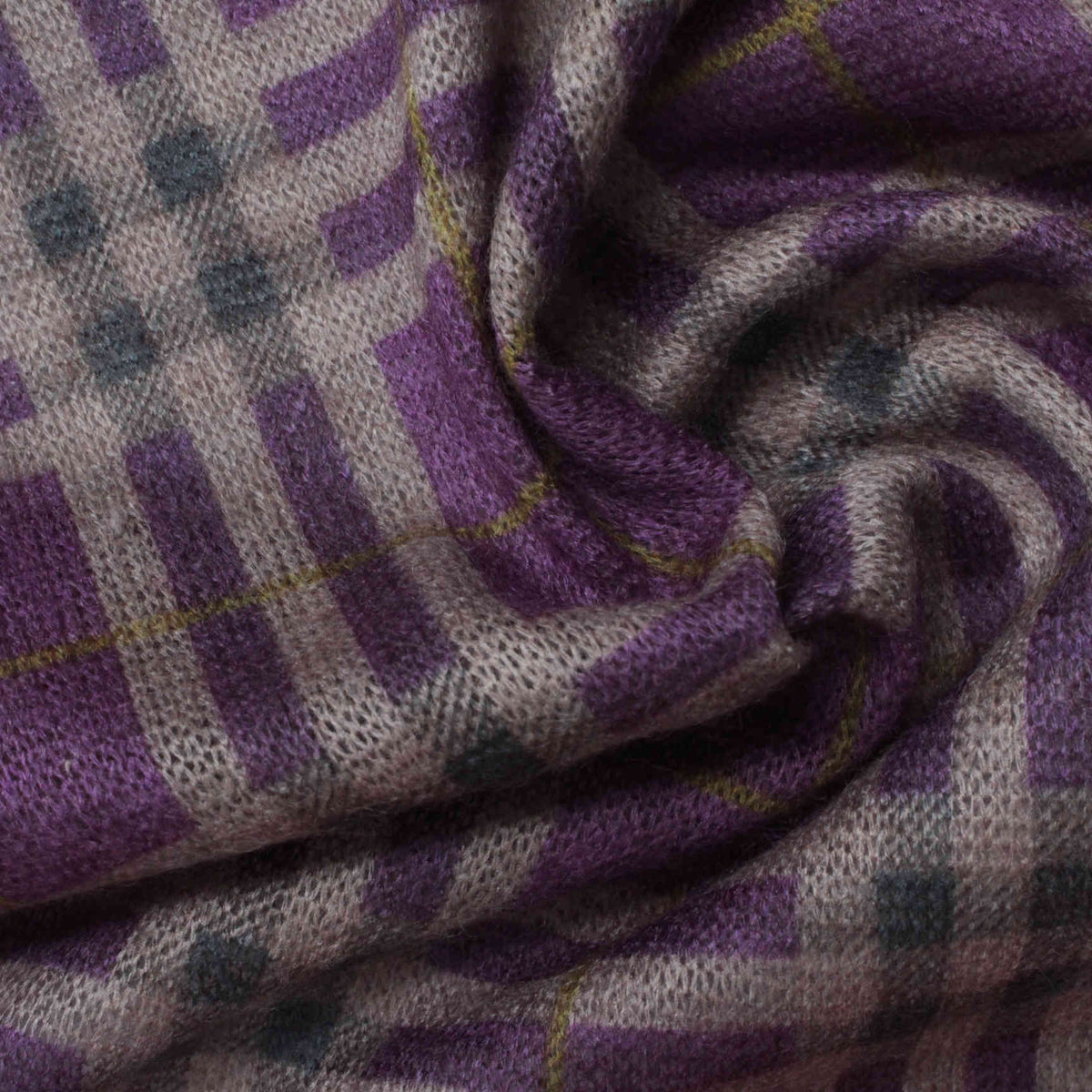 Purple Plaid Knit, Acrylic
