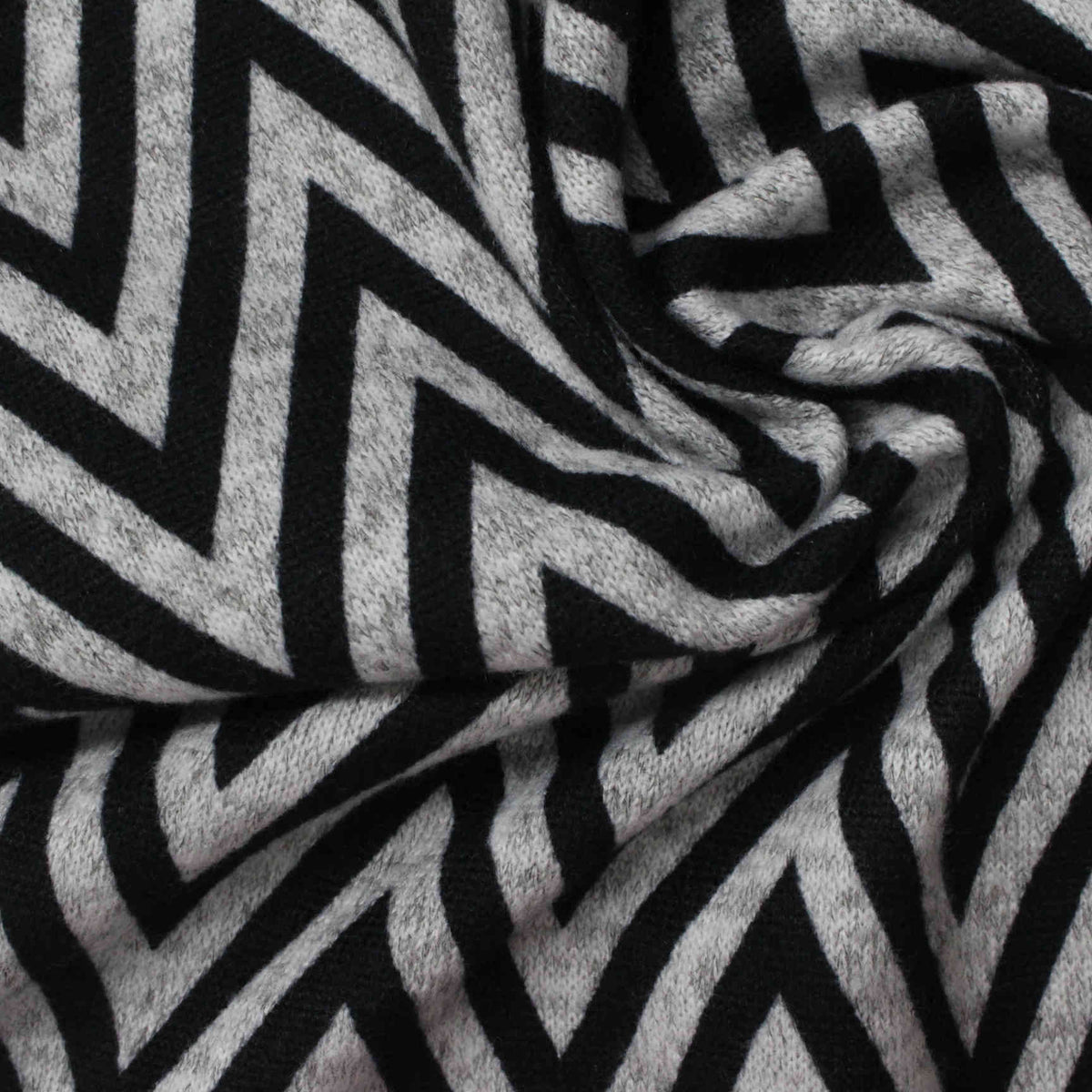 Black Chevron Knit, Polyester, 182 gsm