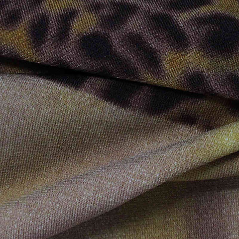 Brown Leopard Knit, Polyester, 206 gsm